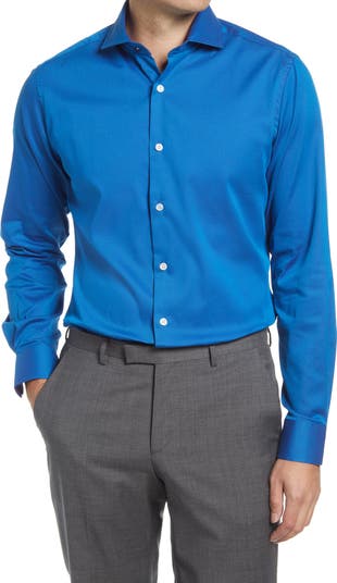 Men's Tailored Fit Stretch Solid Dress Shirt