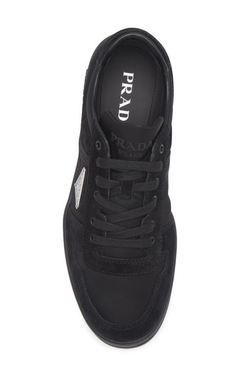 Prada Downtown Logo Low Top Sneaker In Black