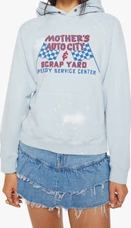 MOTHER Square Relaxed Fit Cotton Graphic Hoodie