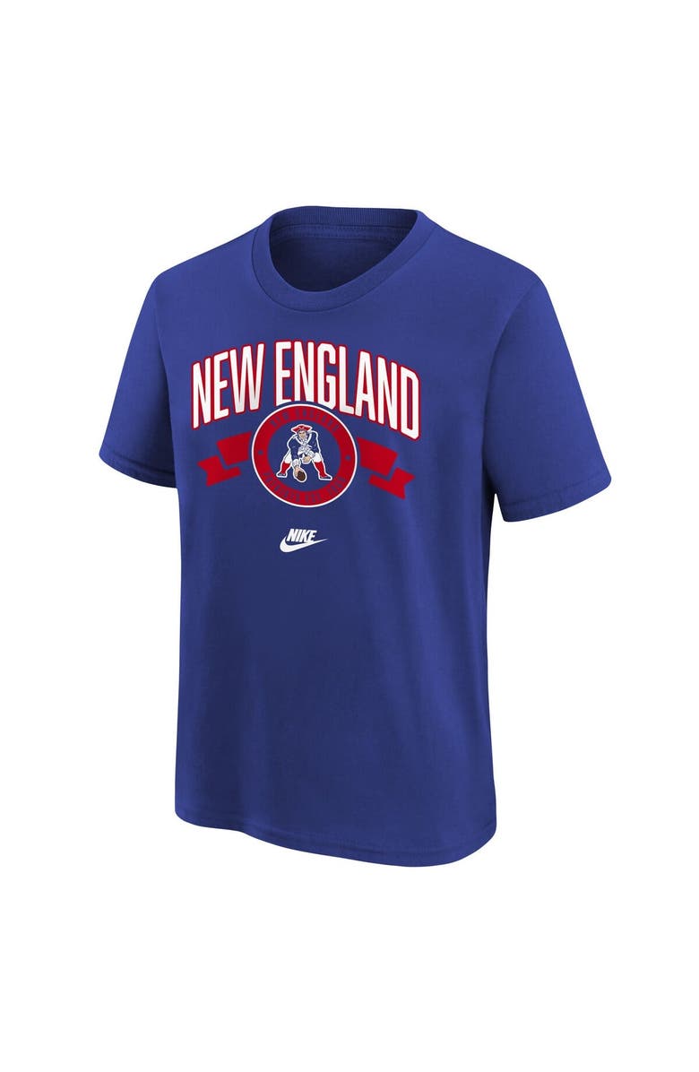 Nike Youth Nike  Royal New England Patriots Rewind Front & Back Essential T-Shirt, Alternate, color, Royal