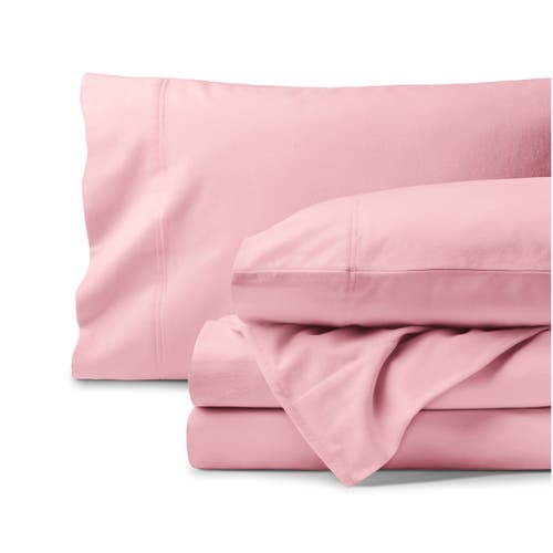 Bare Home 100% Organic Cotton Flannel Sheet Set In Pink