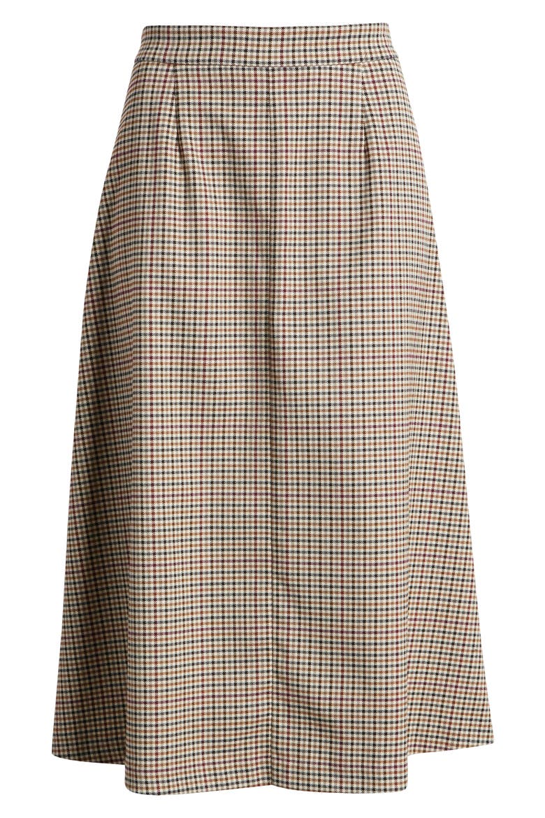 Check A-Line Skirt, Alternate, color, DARK ROAST