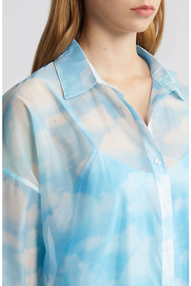Cloud Sheer Long Sleeve Shirtdress, Alternate, color, CLOUD