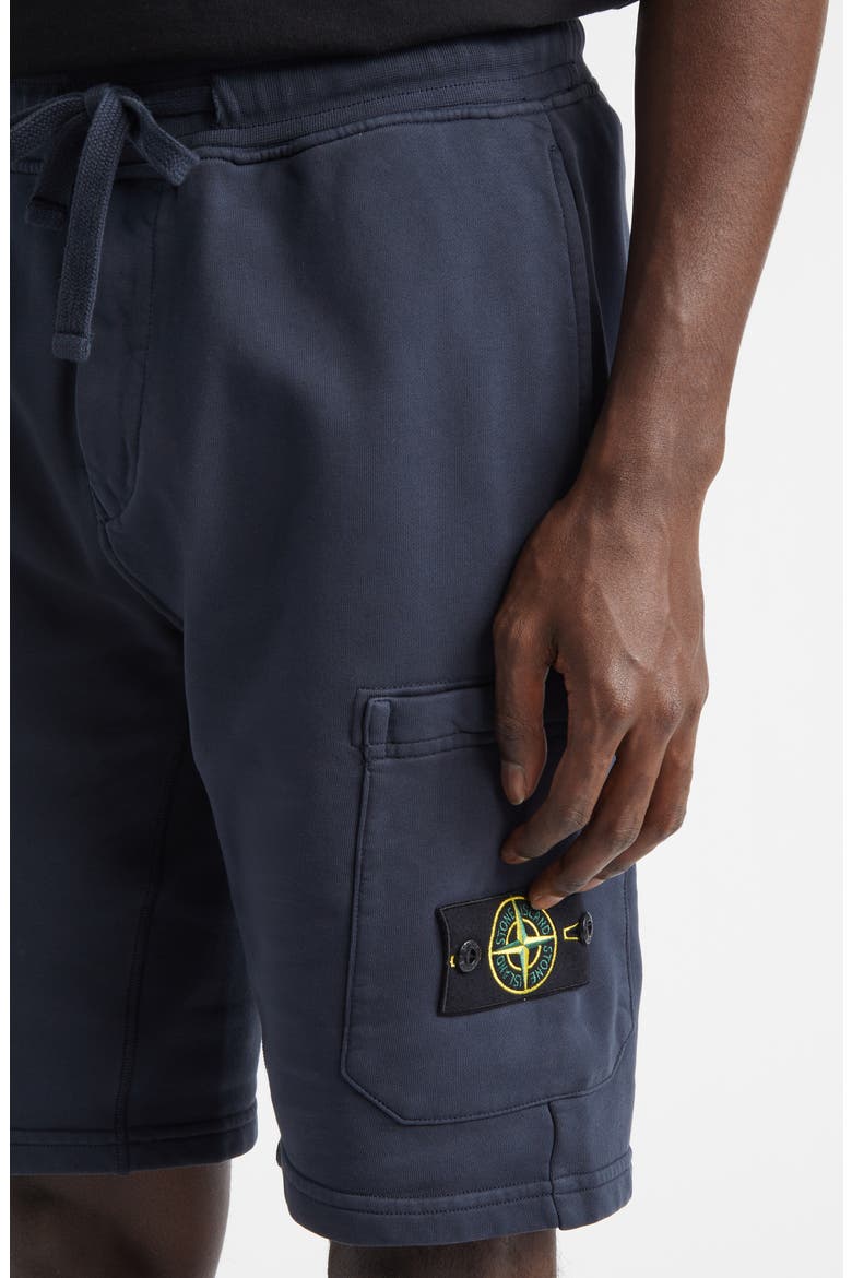 Cotton Fleece Cargo Bermuda Shorts, Alternate, color, V0020 NAVY BLUE