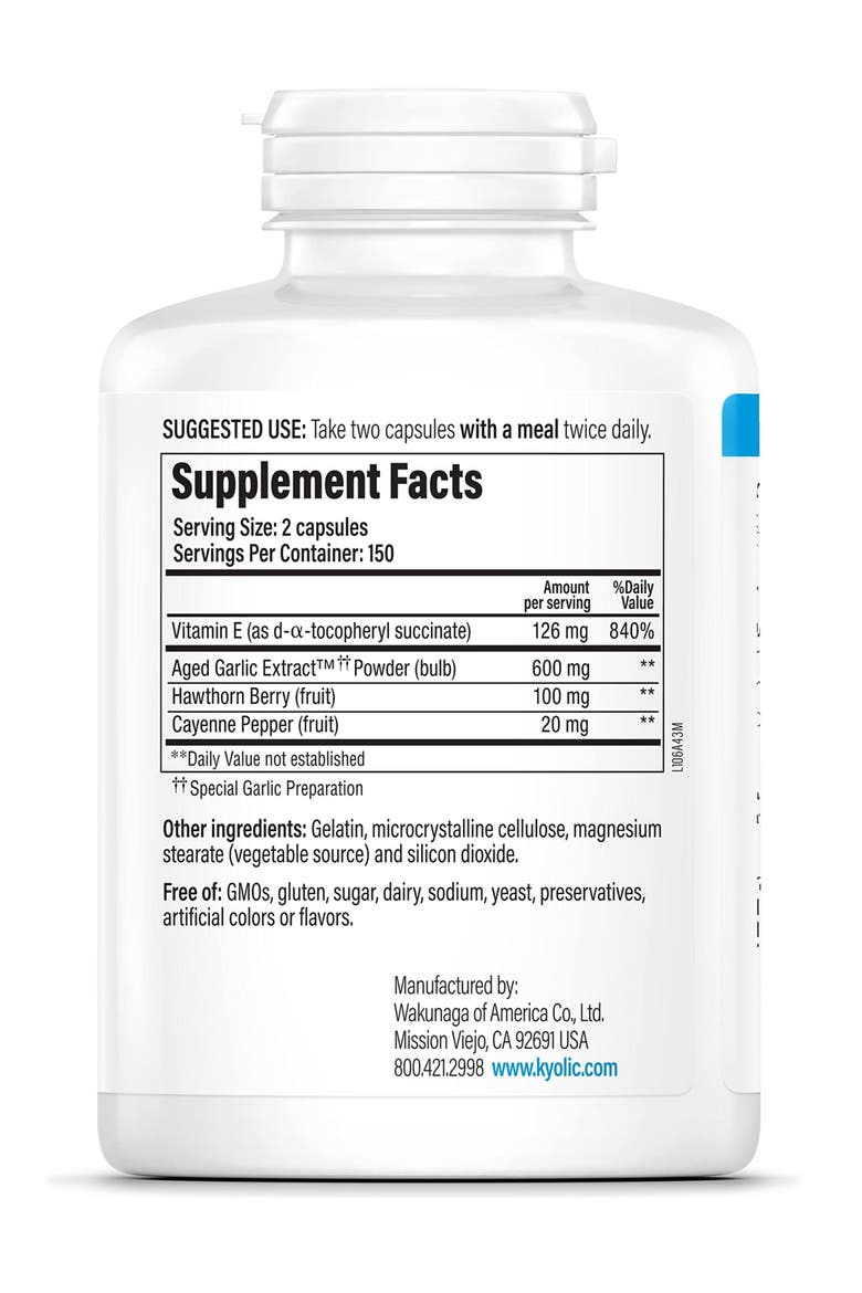 Aged Garlic Extract  Formula 106, Circulation Health, 300 Capsules., Alternate, color, None