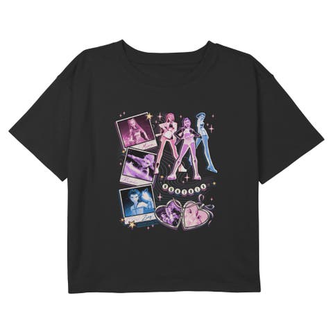 Girl's KPop Demon Hunters Huntrix Collage Stars  Graphic T-Shirt