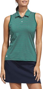 adidas Striped Performance Sleeveless Polo