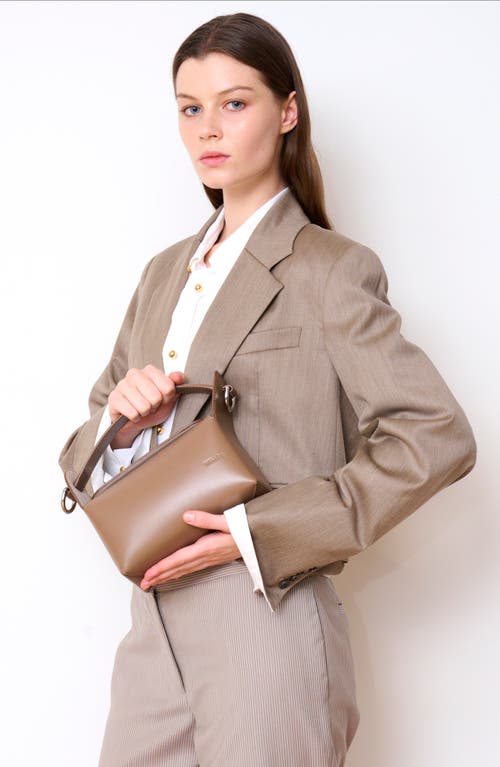 We-ar4 The Pastry Box 20 Leather Top Handle Bag In Caffe