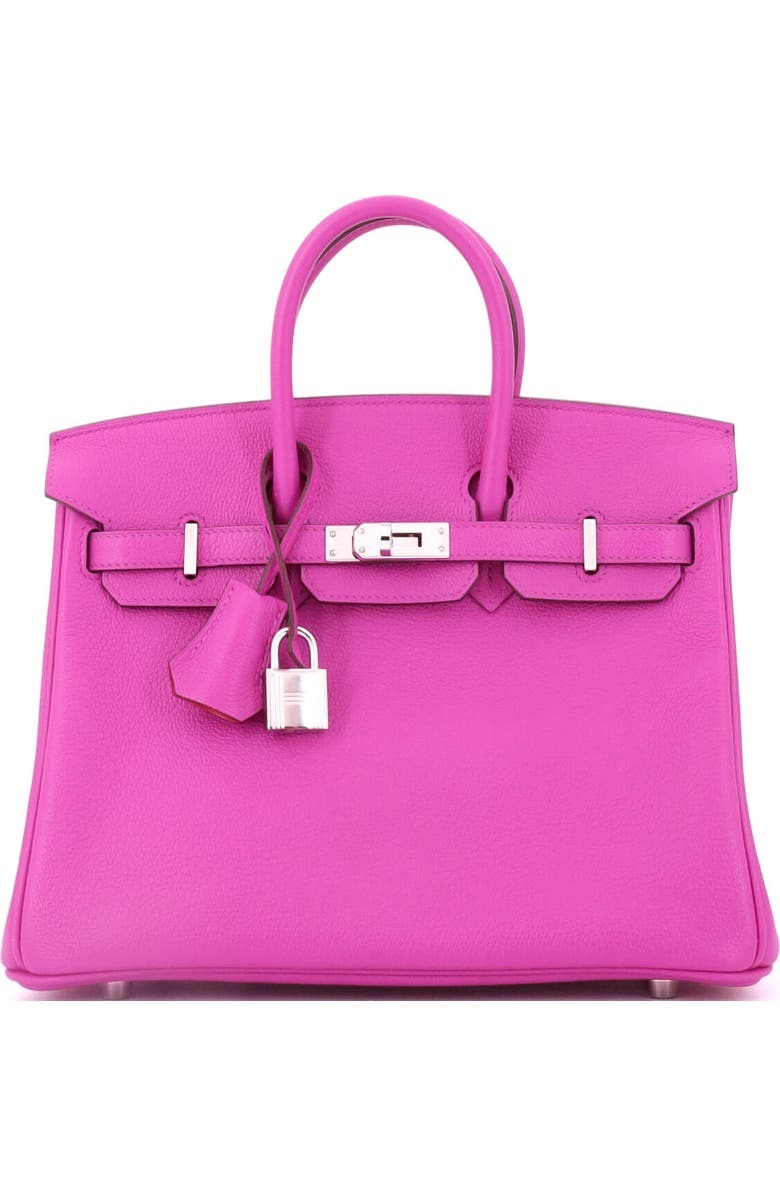 Pre-Owned Hermes Birkin Handbag Verso Novillo with Palladium Hardware 25, Main, color, Verso - Magnolia/Capucine
