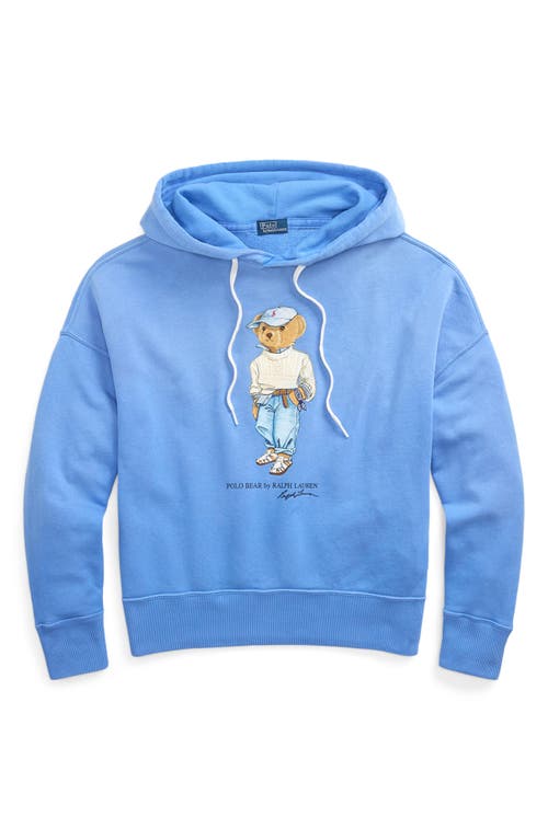 Polo Ralph Lauren Polo Bear Embroidered Fleece Graphic Hoodie In Summer Blue