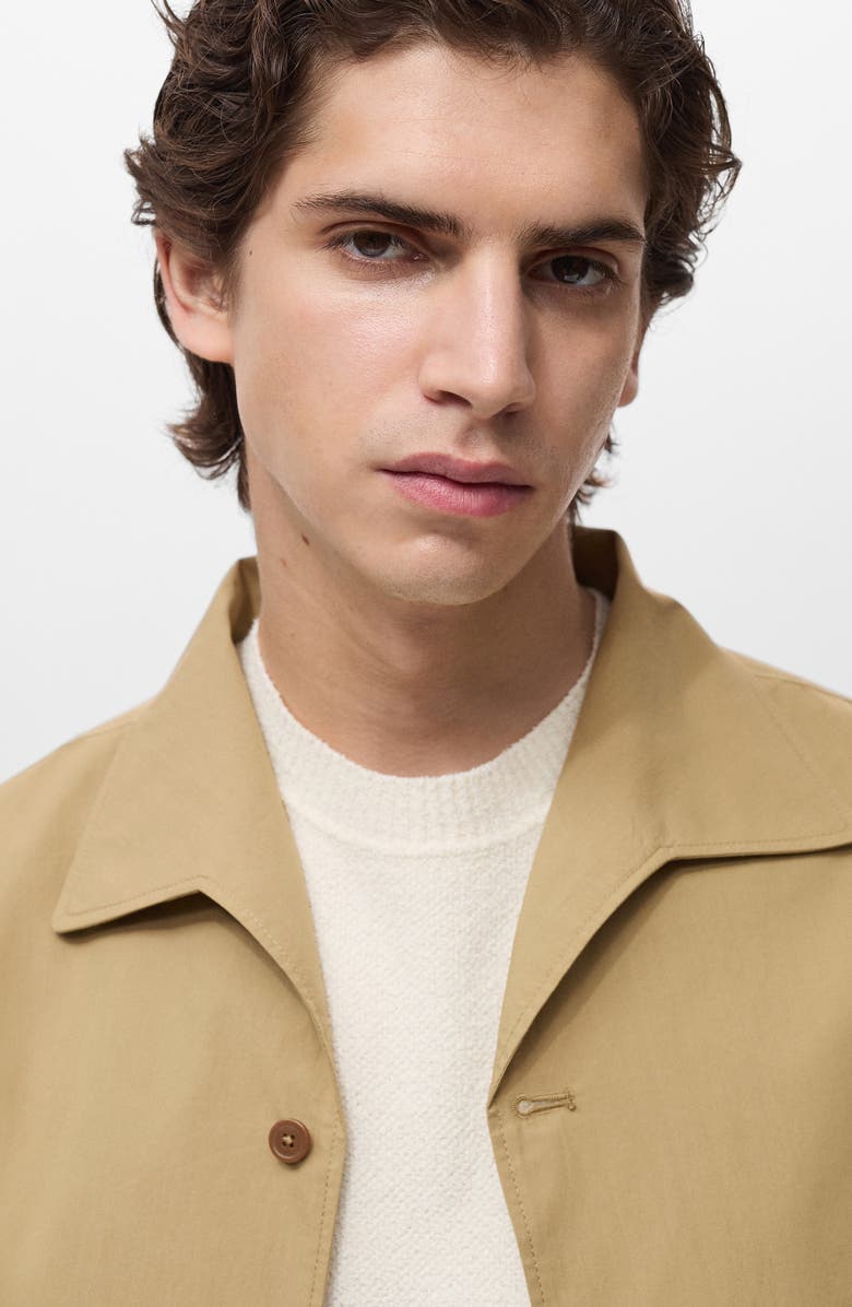 MANGO Cotton Overshirt with Pockets, Alternate, color, Beige