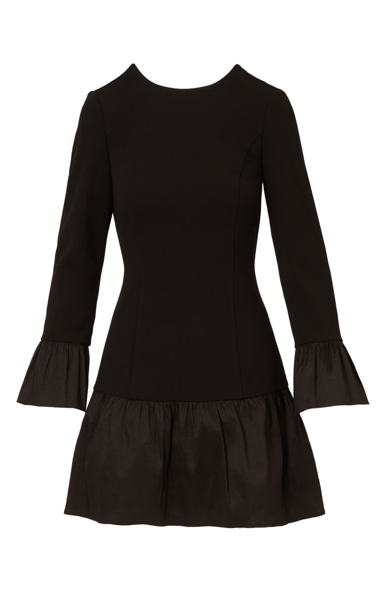 Adrianna Papell Long Sleeve Crepe & Taffeta Minidress, Alternate, color, 