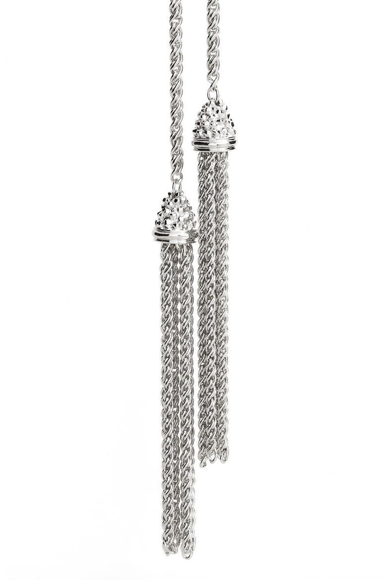 'Jake' Lariat Pendant Necklace, Alternate, color, SILVER