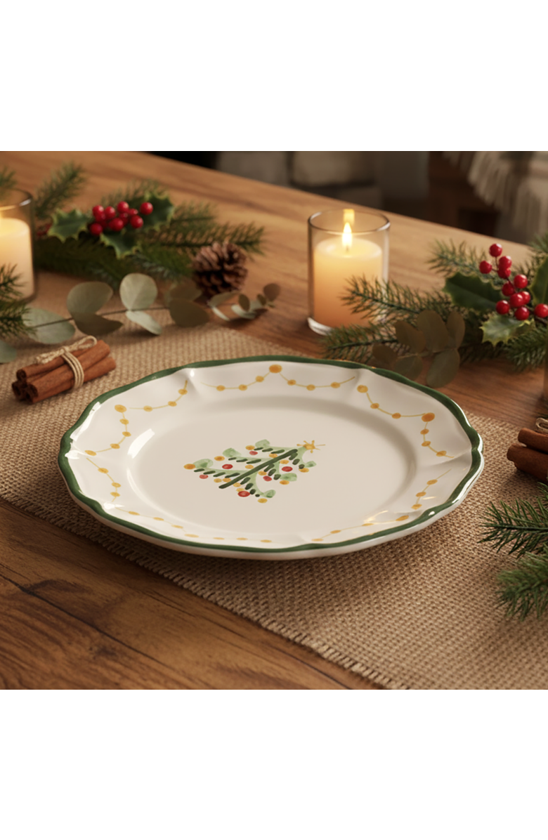 LA GABBIANELLA Magia (Christmas Tree) Dinner Plate, Alternate, color, White