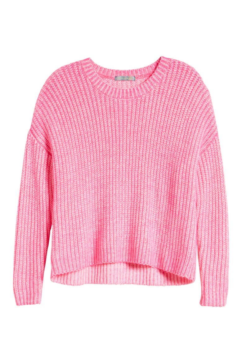 Two Tone Sweater, Alternate, color, NEON PINK