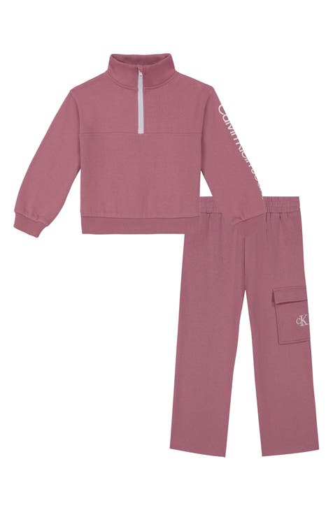 Kids' Fleece Quarter Zip Sweatshirt & Leggings Set (Toddler & Little Kid)