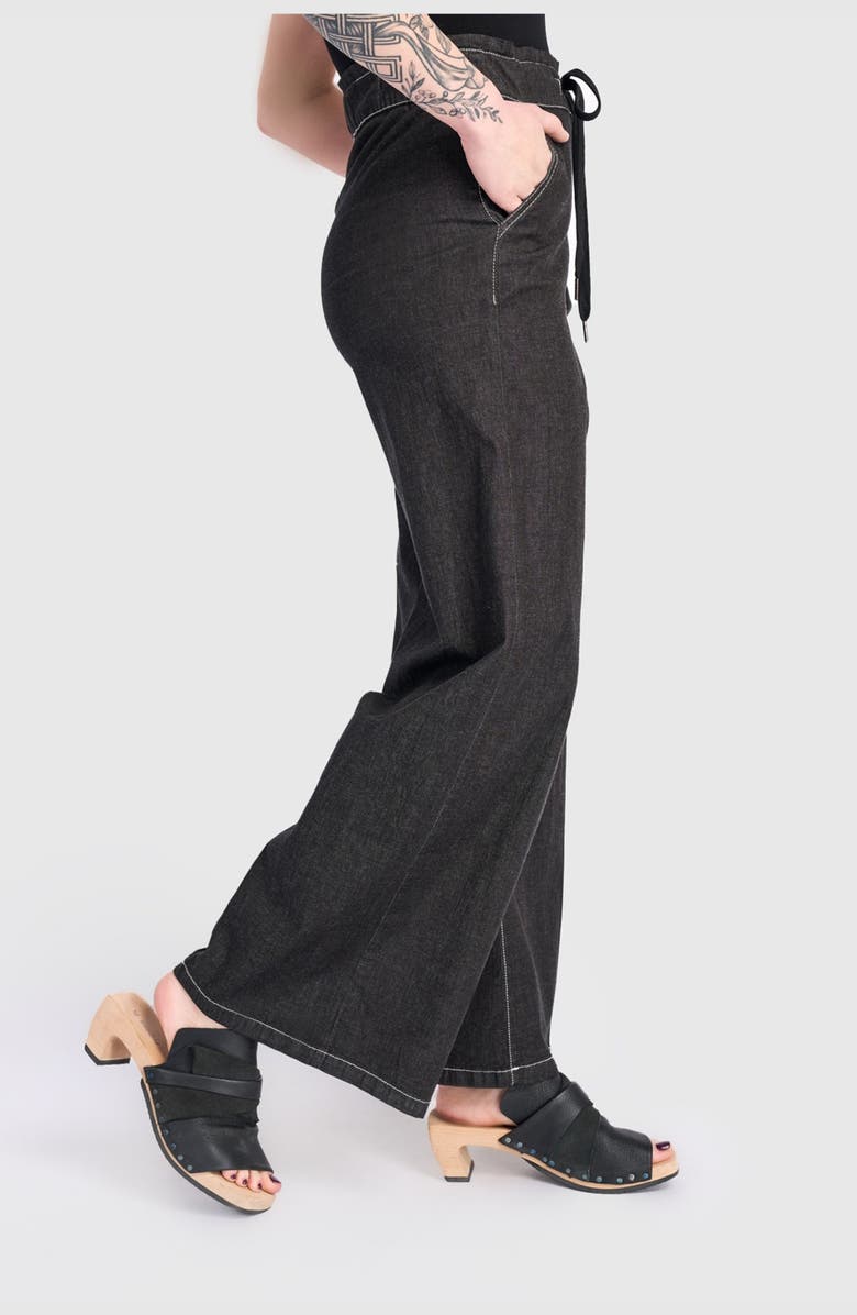 Alembika Washed Wide Leg Stretch Jeans, Alternate, color, Jet Denim
