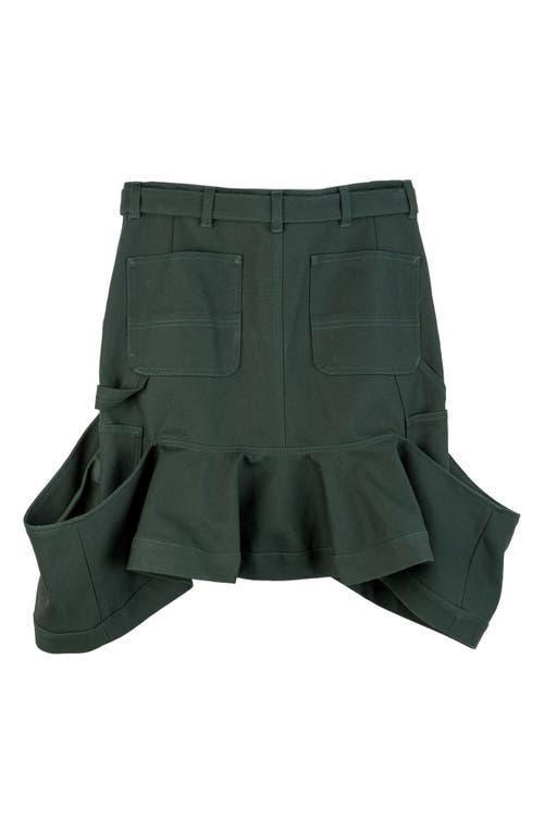 Sacai Carhartt Wip Duck Canvas Skirt In Green
