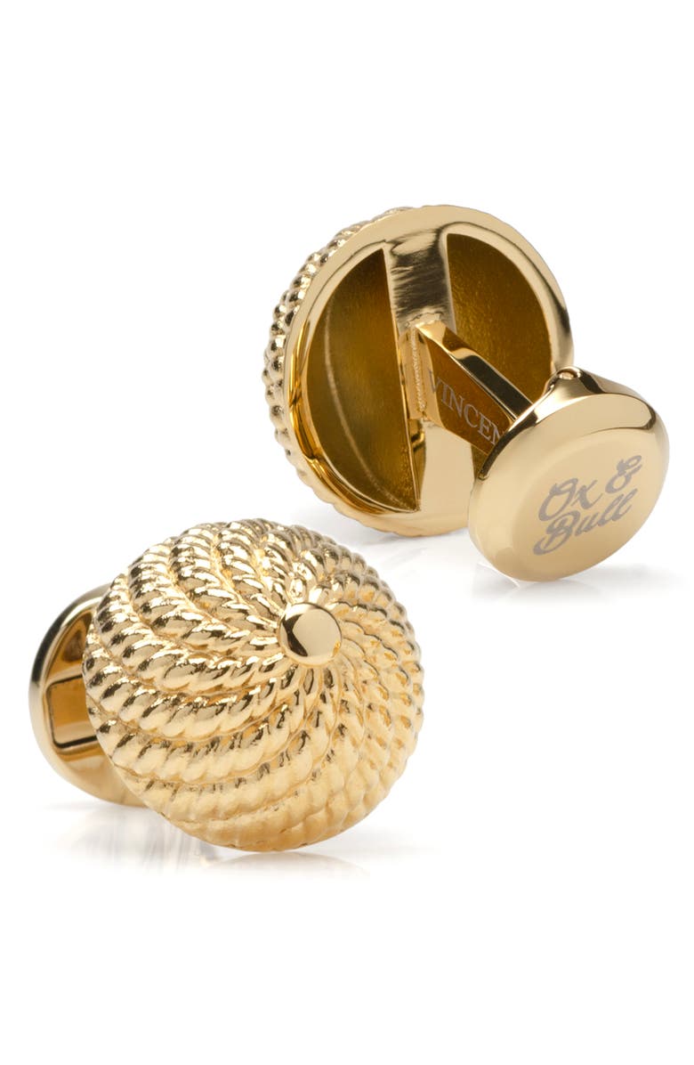 Cufflinks, Inc. Vincent De Paul Colony Studs & Cufflinks Set, Alternate, color, Gold