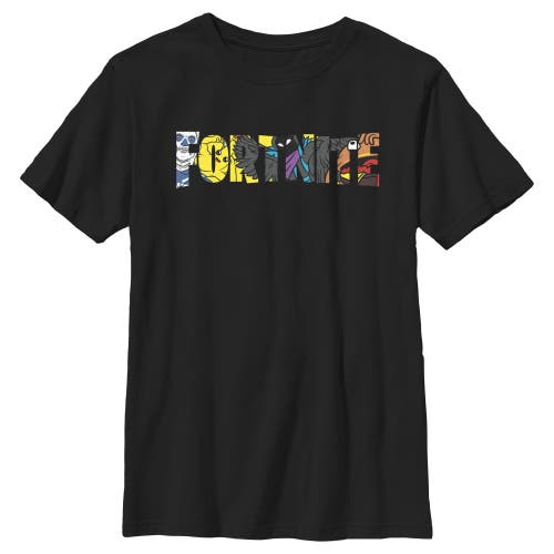 Fortnite Boy's Logo Character Fill Graphic T-shirt In Black