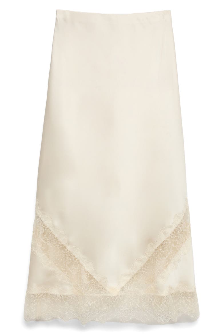 Lace Inset Midi Slip Skirt, Alternate, color, IVORY
