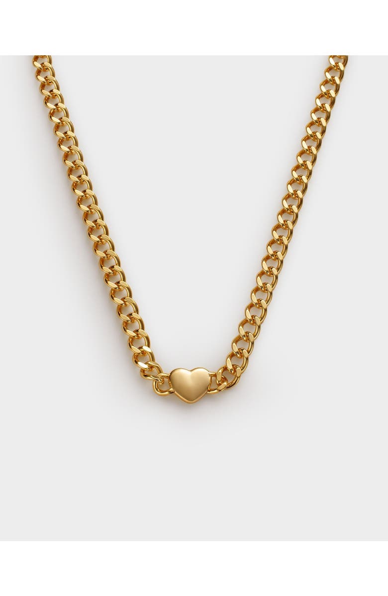 Katie Loxton Allure Waterproof Gold Heart Chain Necklace, Main, color, Gold