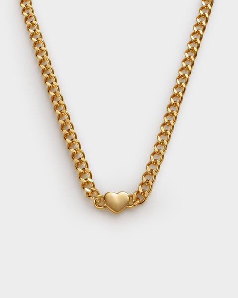 Allure Waterproof Gold Heart Chain Necklace
