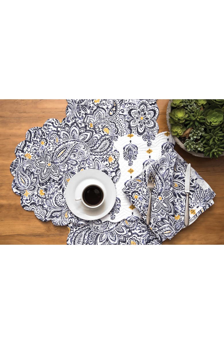 C&F Home Serena Table Runner 14" x 51", Alternate, color, Blue