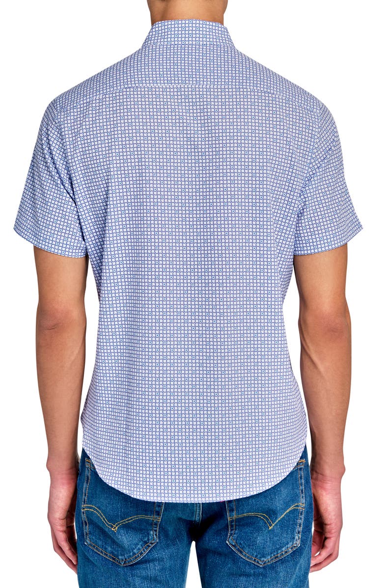 CONSTRUCT Geo Short Sleeve Woven Button Down Shirt, Alternate, color,