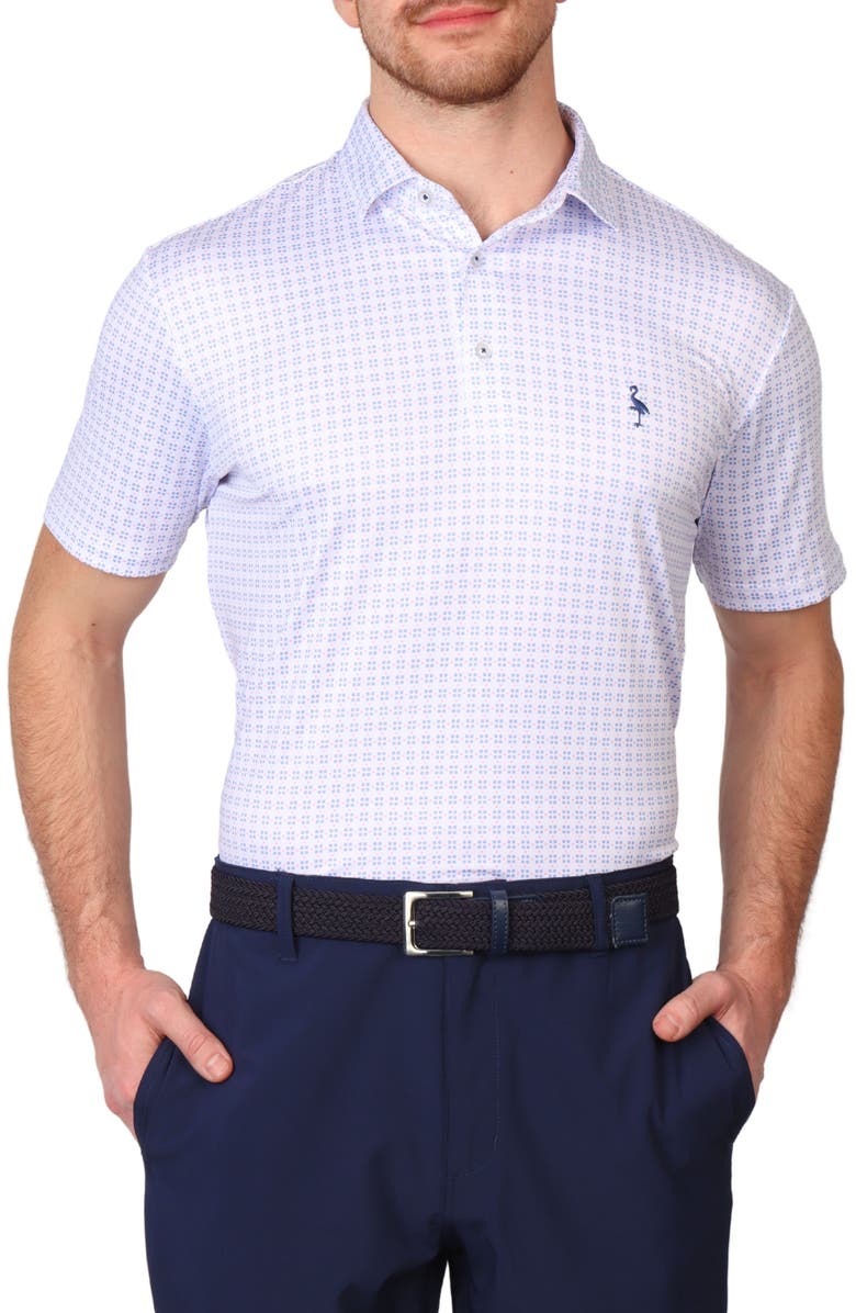 TailorByrd Four Square Performance Polo, Alternate, color, Blue/ Dove White
