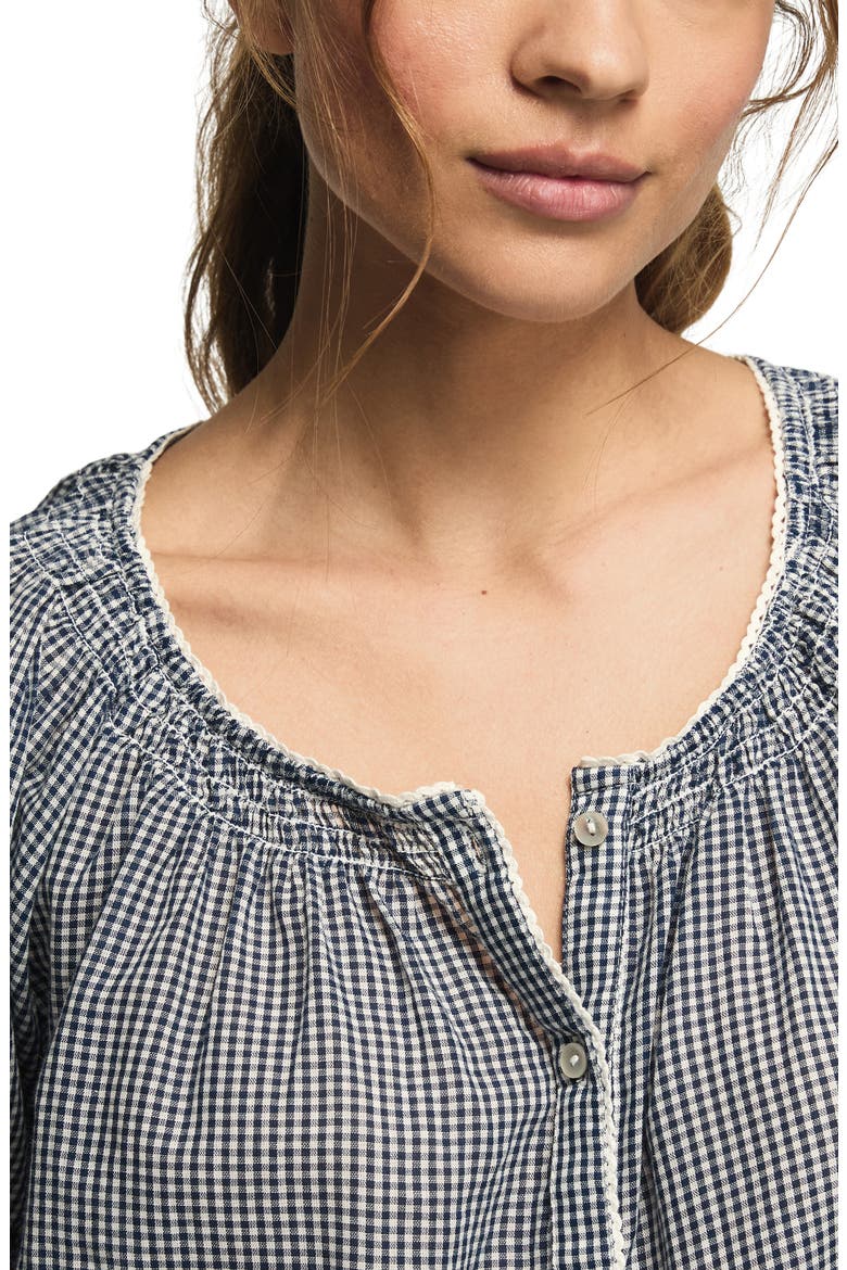 Flowy Raglan Sleeve Top, Alternate, color, NAVY GINGHAM