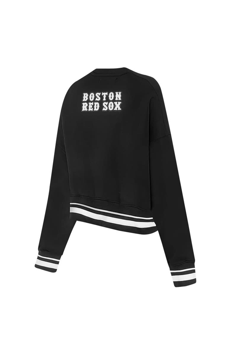PRO STANDARD Women's Pro Standard Black Boston Red Sox Pearl Cropped Pullover Sweatshirt, Alternate, color, 