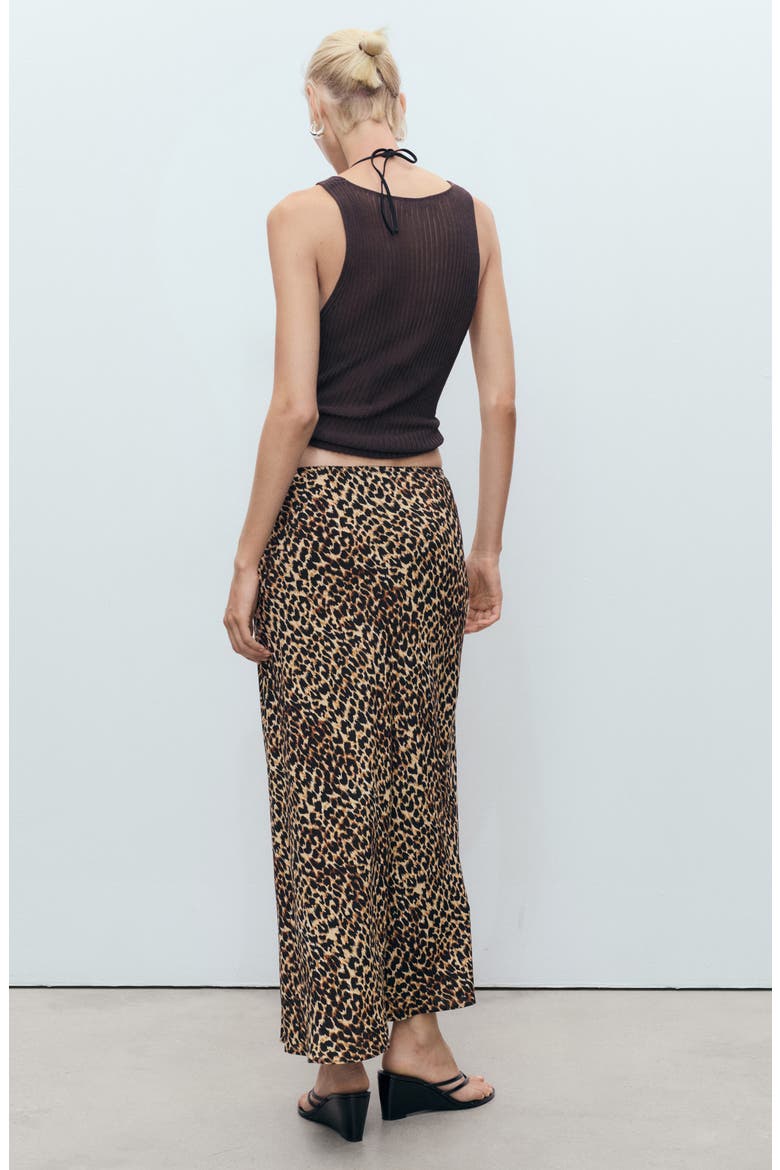 Animal Print Midi Skirt, Alternate, color, BROWN