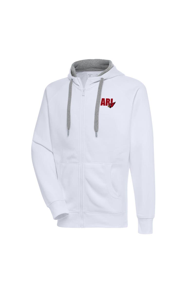 ANTIGUA Men's Antigua  White Arizona Cardinals Victory Full-Zip Hoodie, Main, color, 