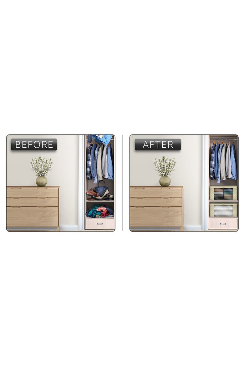 6-Pack Foldable Storage Bins, Alternate, color, BEIGE