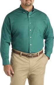 Oak Hill by DXL Big & Tall Solid Tech Sport Shirt