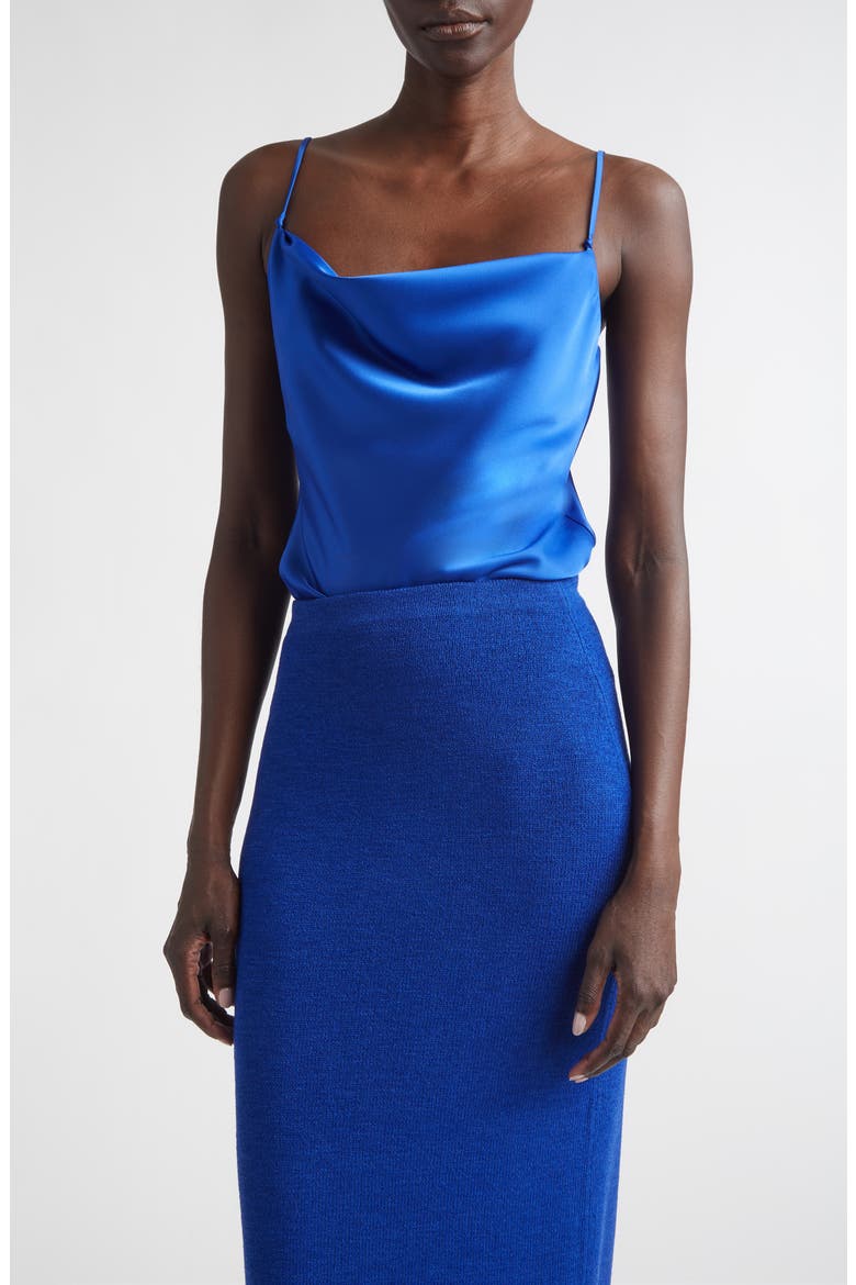 Monroe Liquid Satin Camisole Top, Main, color, COBALT