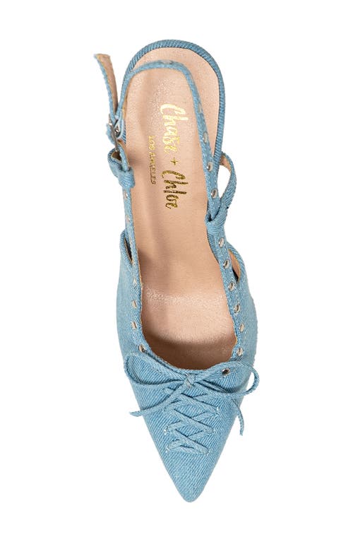 CHASE & CHLOE CHASE AND CHLOE AMALIA STUD SLINGBACK POINTED TOE PUMP 
