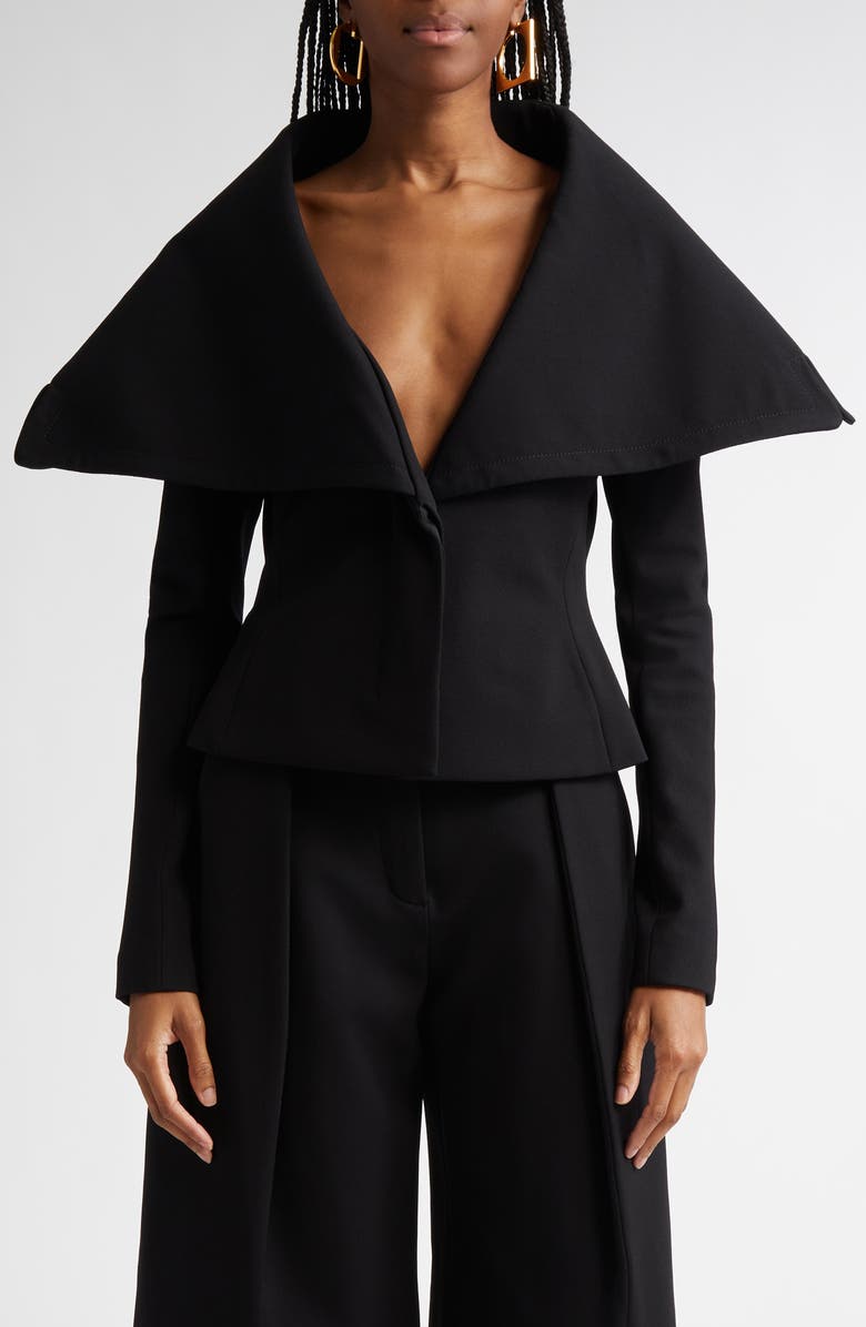 Jacquemus The Cuadrada Draped Collar Jacket, Alternate, color, 