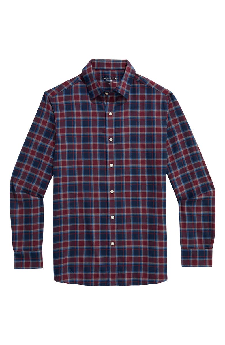 vineyard vines Jethro Plaid Tech Twill Button-Up Shirt, Main, color, Crimson