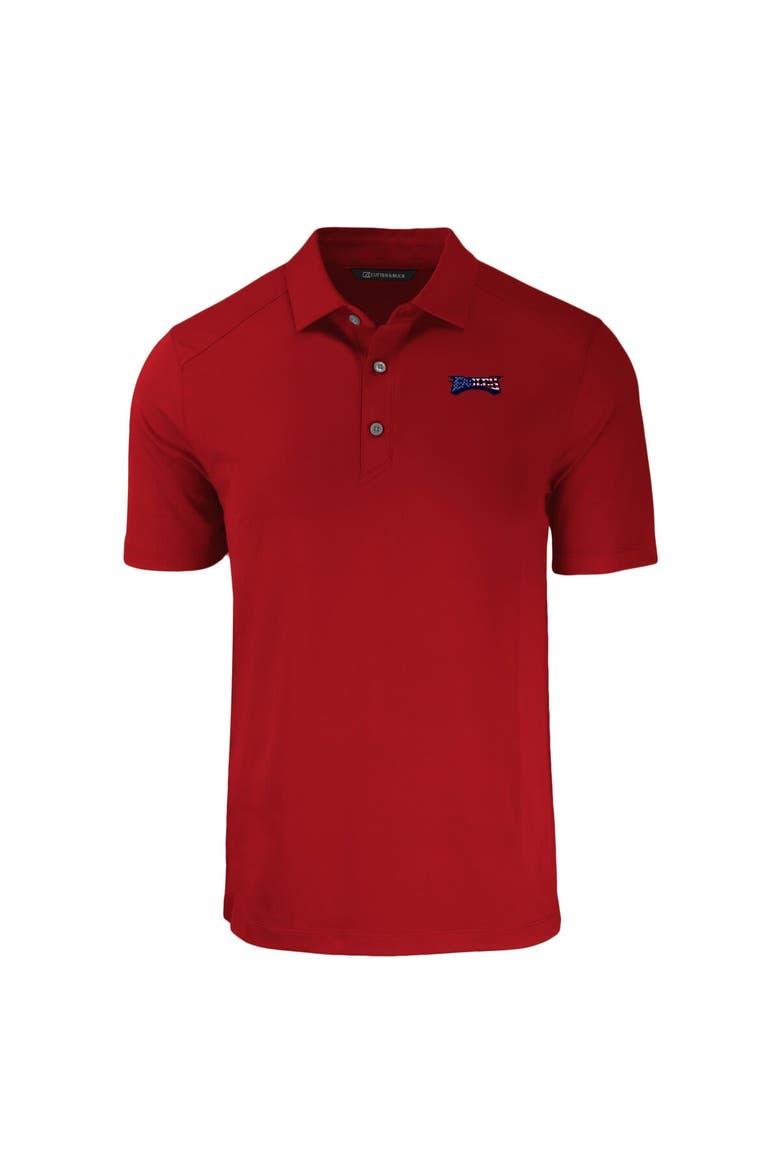 Men's Cutter & Buck Red Philadelphia Eagles Big & Tall Americana Forge Eco Stretch Recycled Polo, Alternate, color, Red