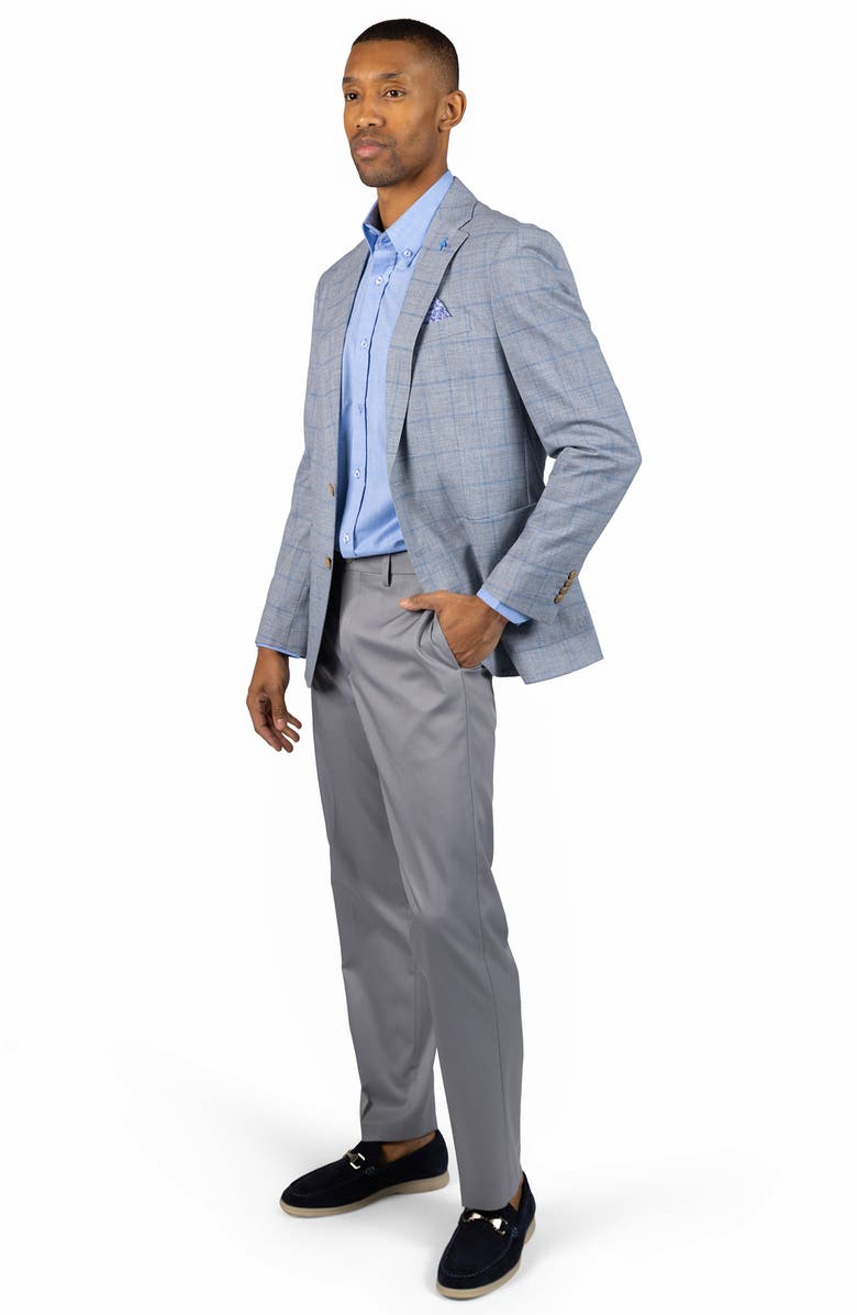 TailorByrd Mélange Yarn Dyed Windowpane Sport Coat, Alternate, color, Regent Grey