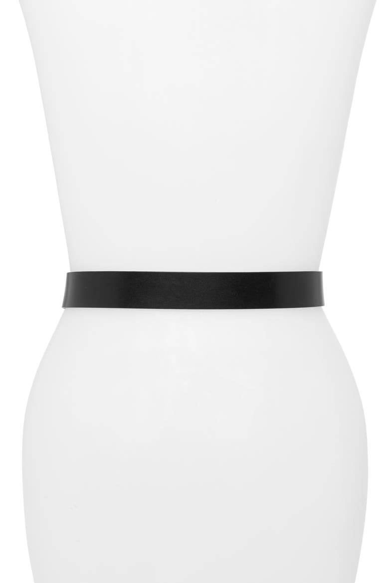Lecce Leather Belt, Alternate, color, BLACK