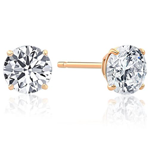 Bliss Diamond 2.00ct Round Brilliant Cut Natural Diamond Stud Earrings 14k Gold Classic Setting In Yellow Gold