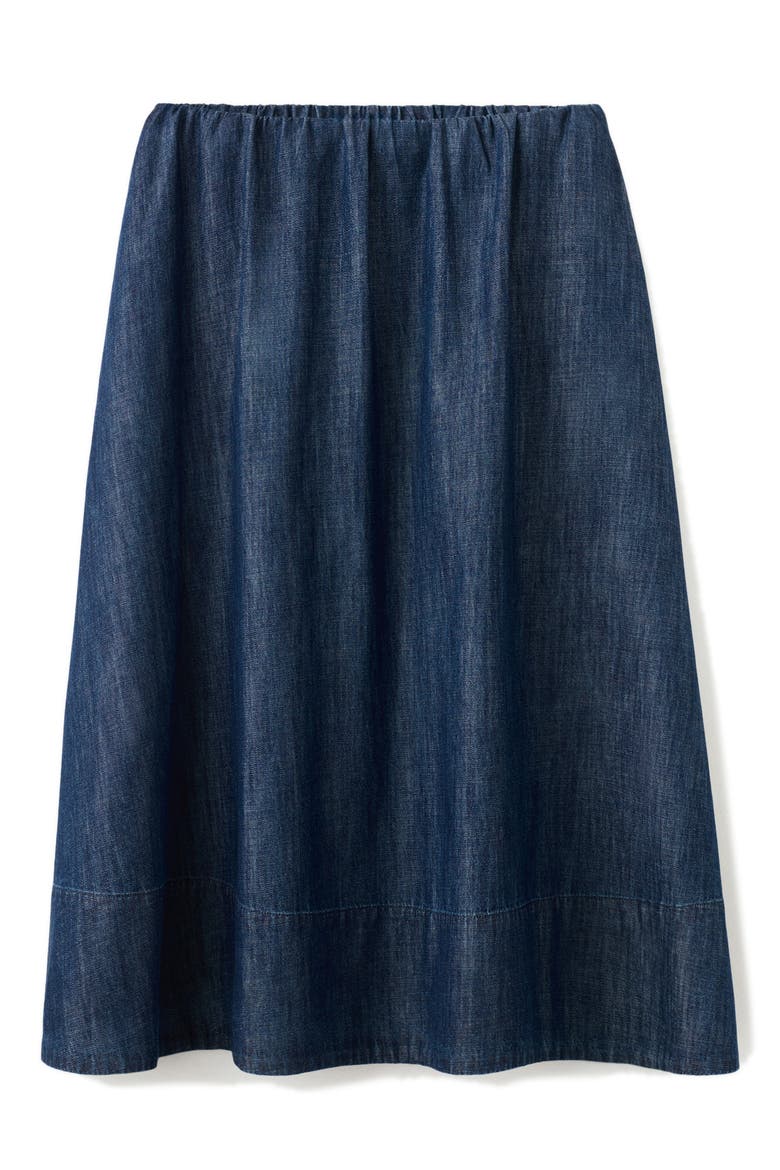 Denim Midi Skirt, Alternate, color, OPEN BLUE