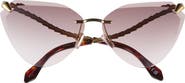 BVLGARI Serpenti Viper Rimless Cat Eye Sunglasses