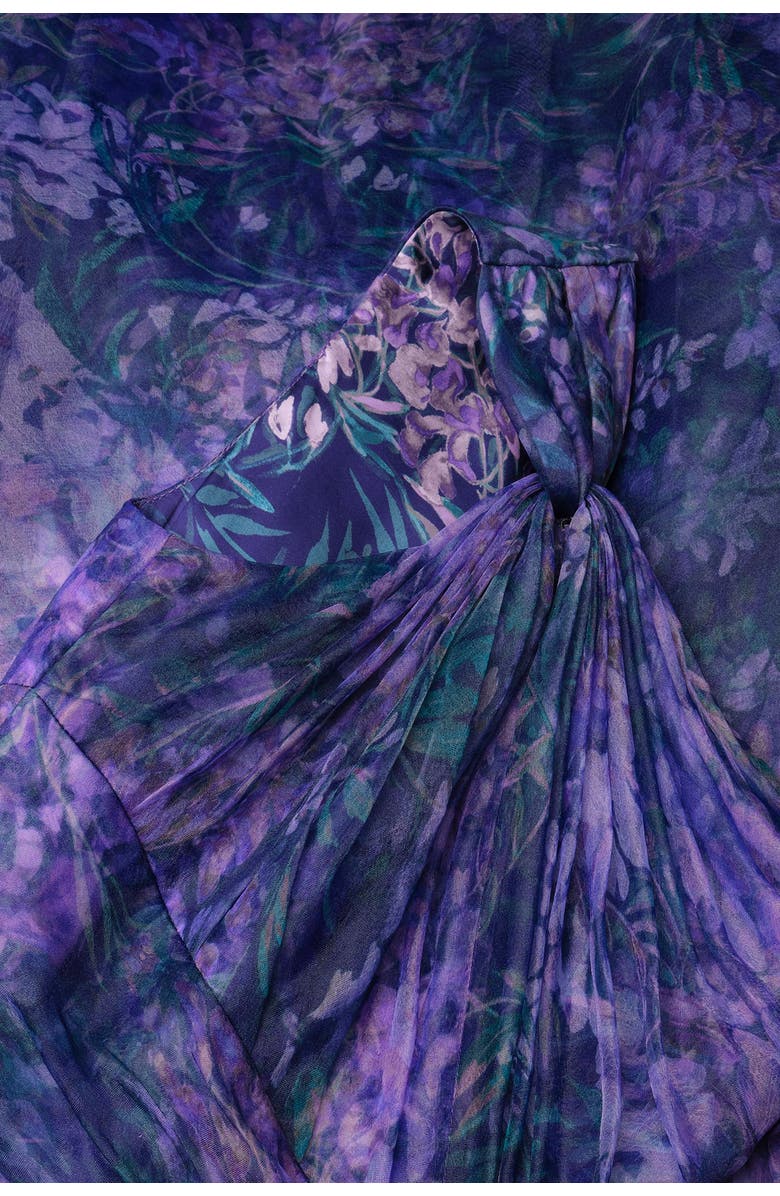 Theia Orania One Shoulder Gown, Alternate, color, Botanic Twilight