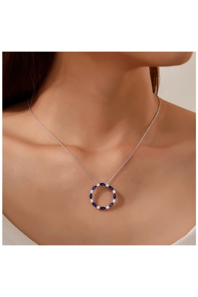 Fancy Lab Grown Sapphire Pendant Necklace, Alternate, color, BLUE