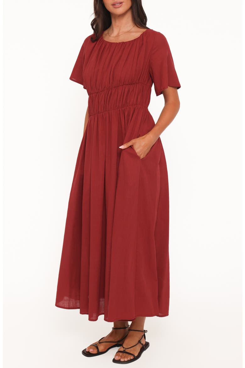 Harlen Cotton Maxi Dress, Alternate, color, DEEP RED