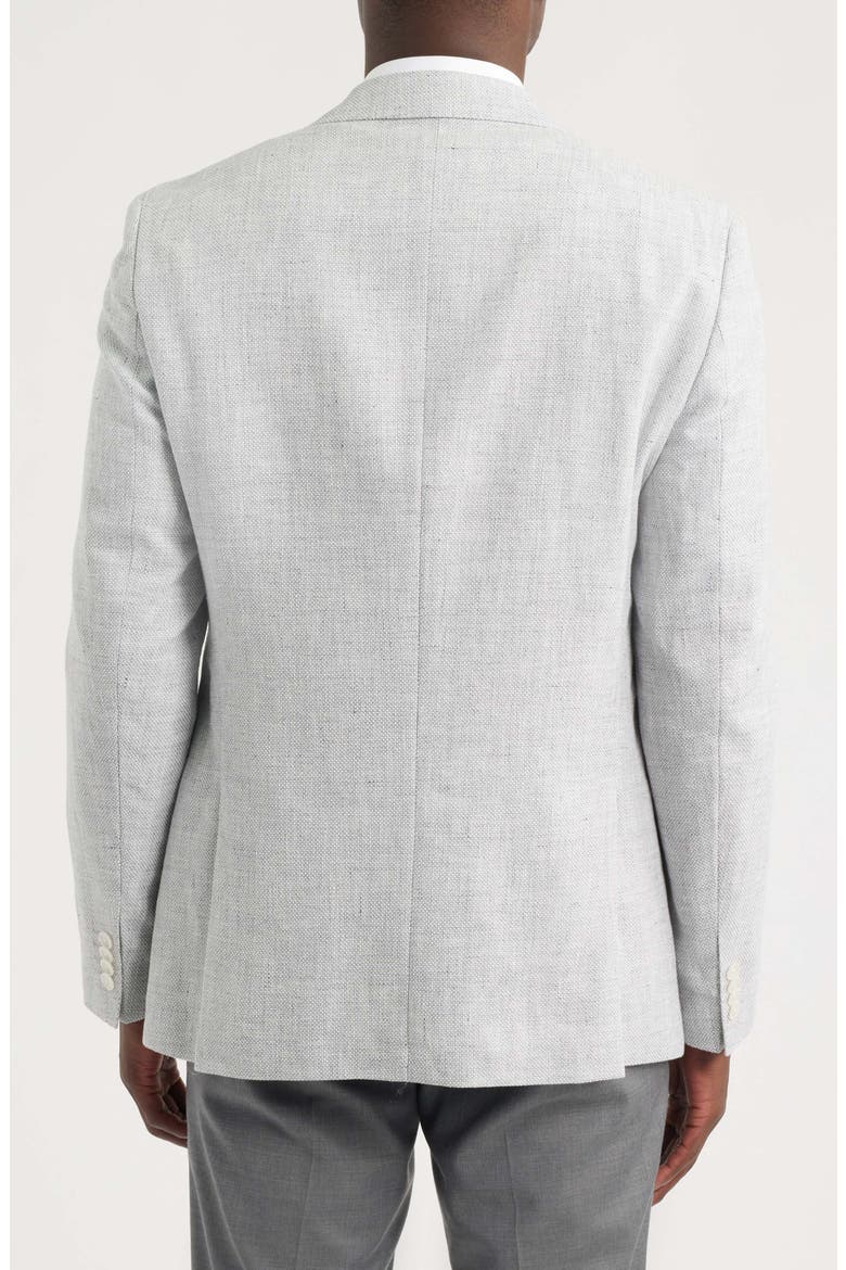 Hutson Slim Fit Grey Mélange Slub Linen & Cotton Blend Sport Coat, Alternate, color, OPEN GREY